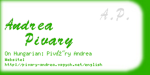 andrea pivary business card